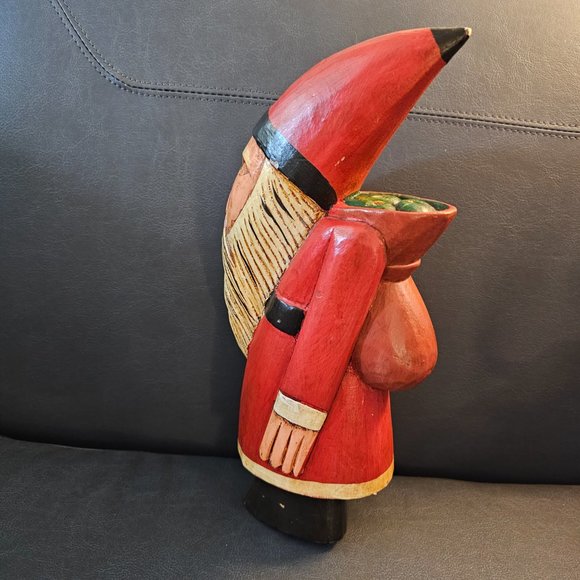 Vintage Old Carved Wood Painted Folk Art Tales Elf Santa Claus Denmark Germany - Picture 7 of 16